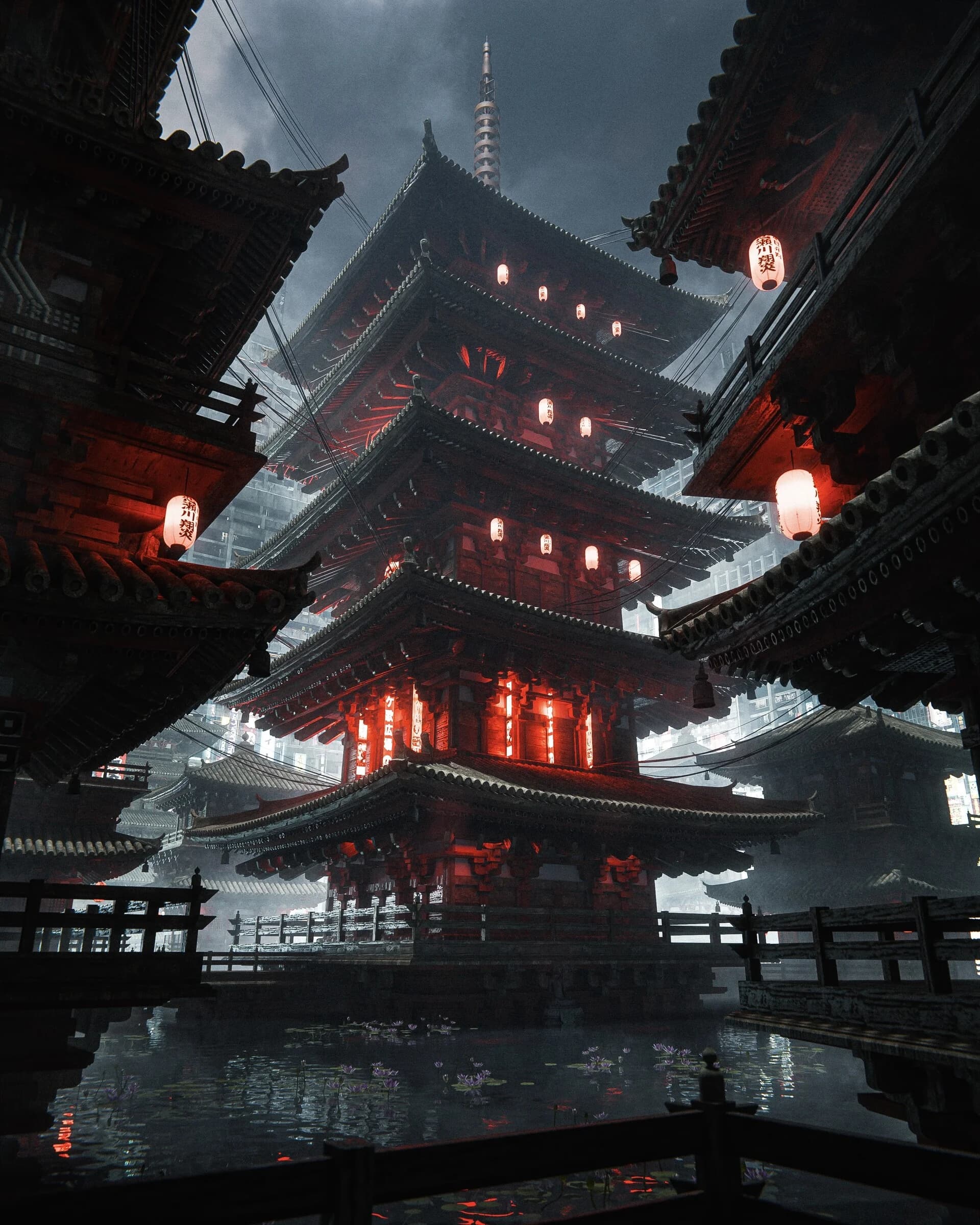 High-Contrast Temple